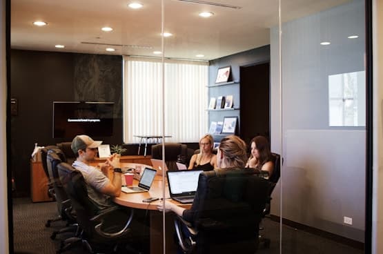 Corporate office digital signage displaying KPI dashboards via Amazon Signage Stick