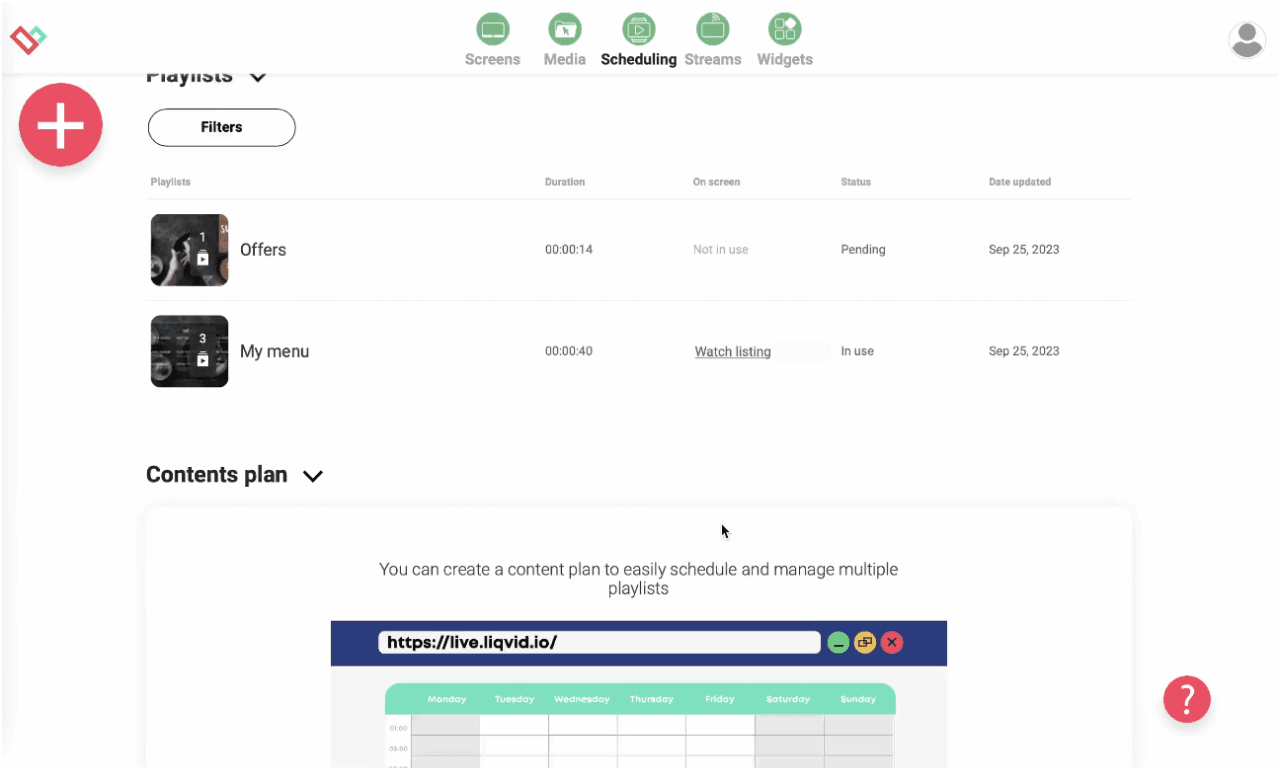 Liqvid scheduling preview